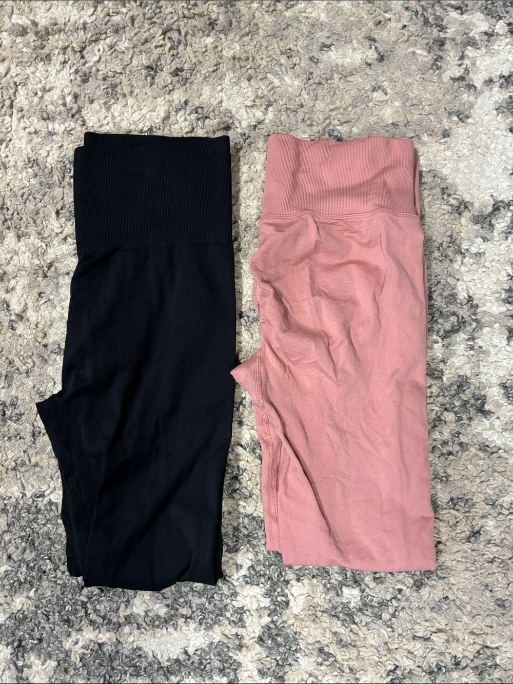 Black and pink/blush cinch butt leggings bundle